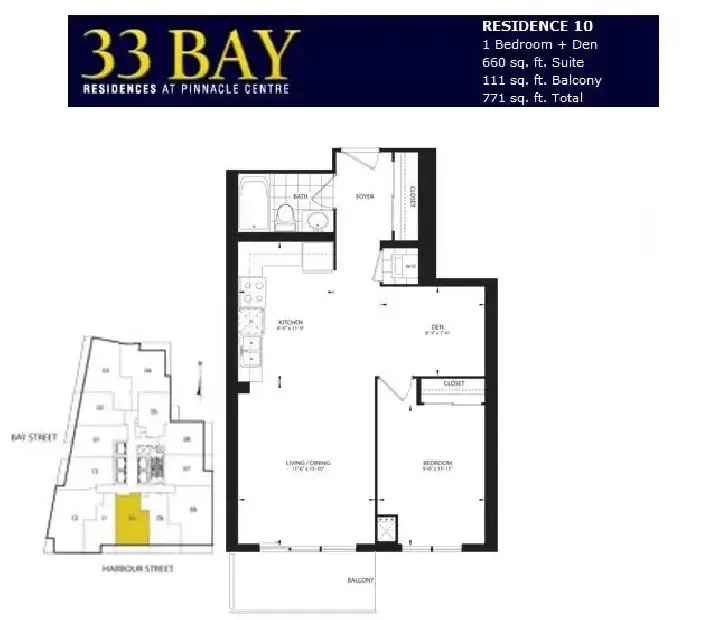 1 Bedroom   Den for Rent in Downtown Toronto - Bay St.