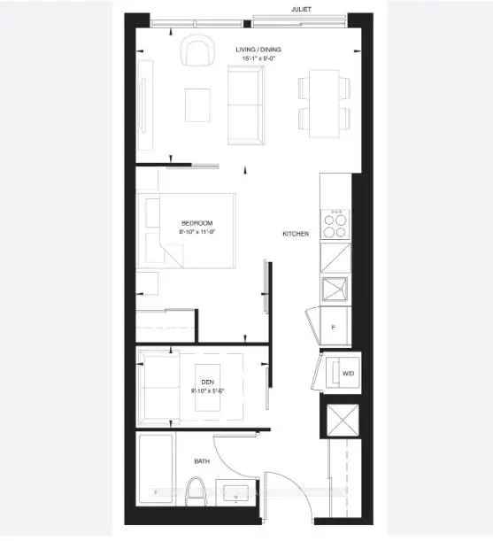 Rent Modern 1 Bedroom Den Unit in Prestigious Forest Hill Location