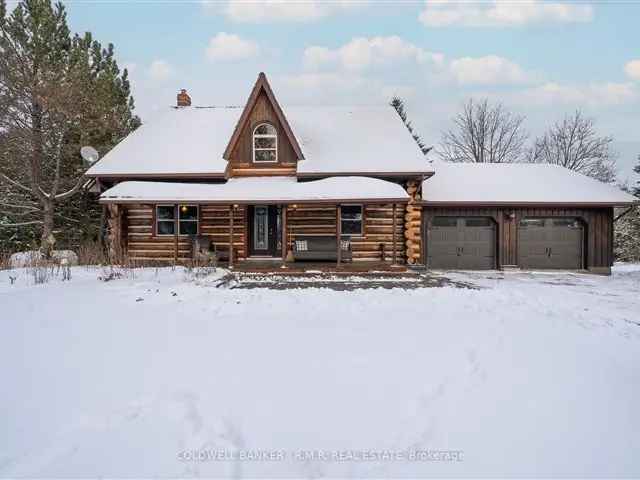 Stunning Log Home on 23 Acres Near Lindsay