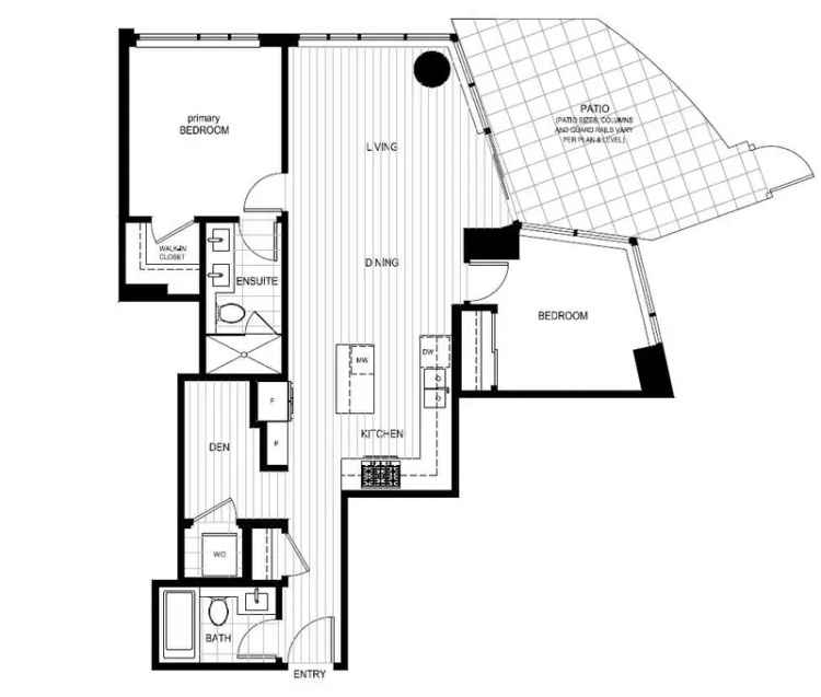 Azure Southgate City Condo for Sale 2 Beds + Den 848 SqFt