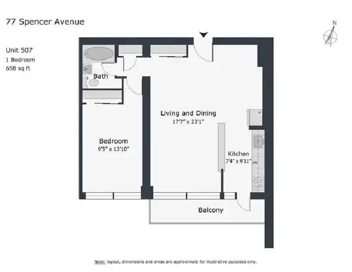 Renovated One bedroom, King and Dufferin - ID 3561