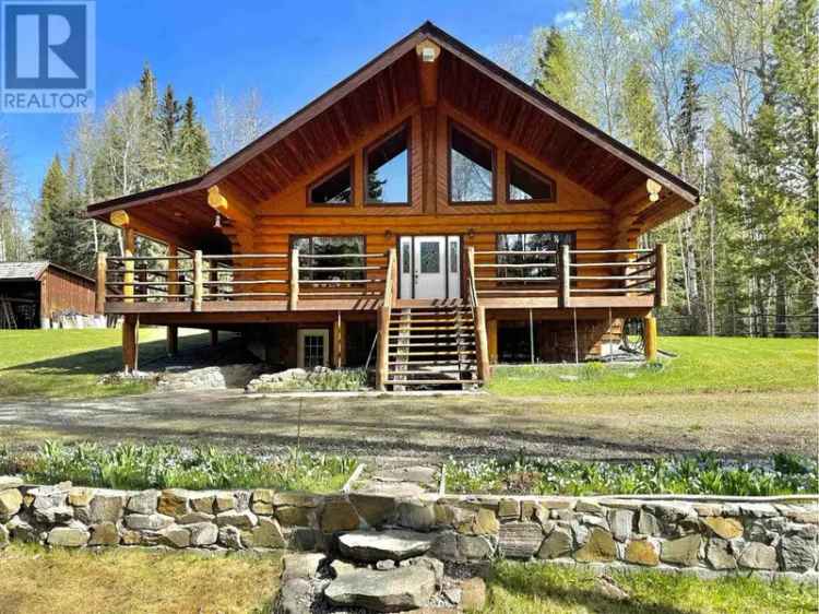 3 Bed 2 Bath Log Home on 6.9 Acres Near Williams Lake