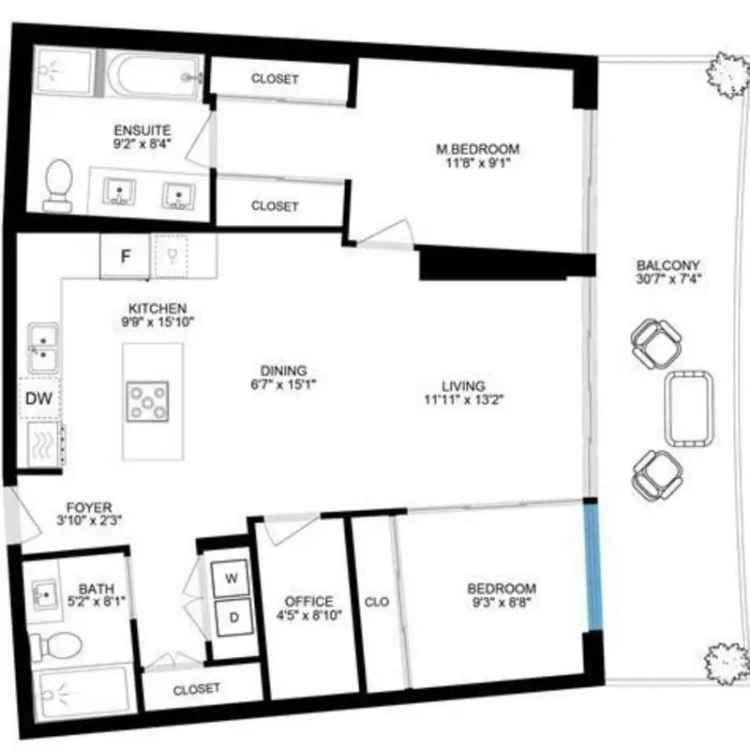 Luxury 2 Bed 1 Den Condo for Sale in Avenue One