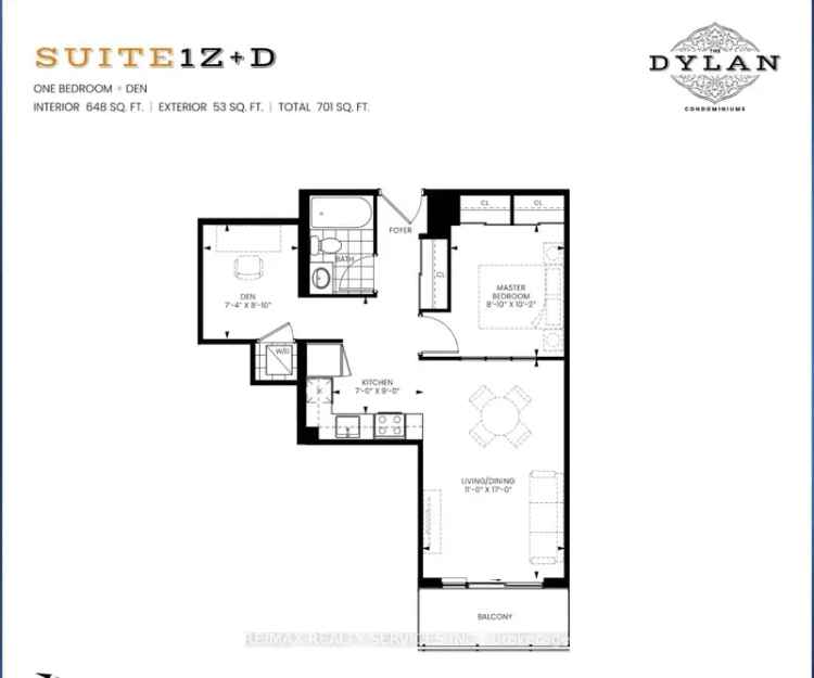 Modern 1-Bedroom + Den in Dylan Condos Luxury Building