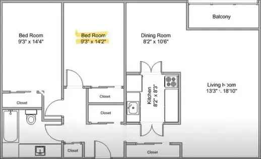 2 Room 45m² Apartment Ottawa