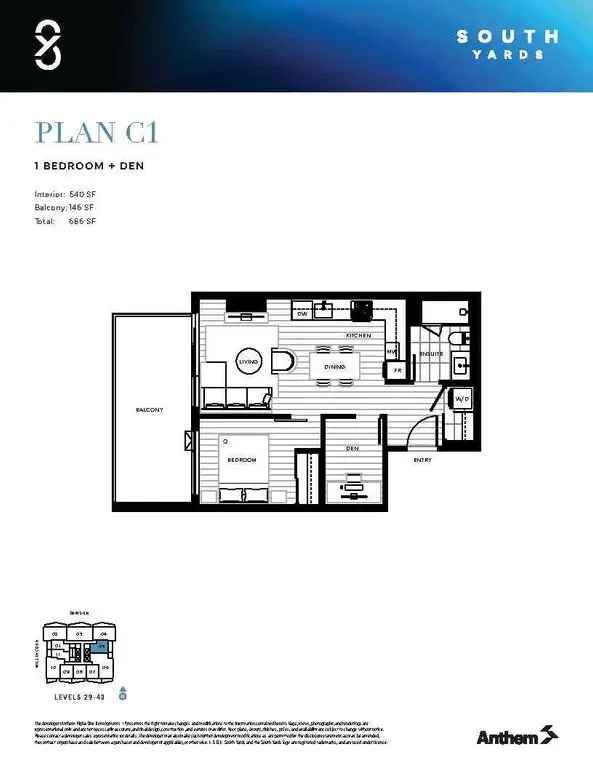 South Yards 1B Brentwood: 1 Bed + Den Homes Near Skytrain