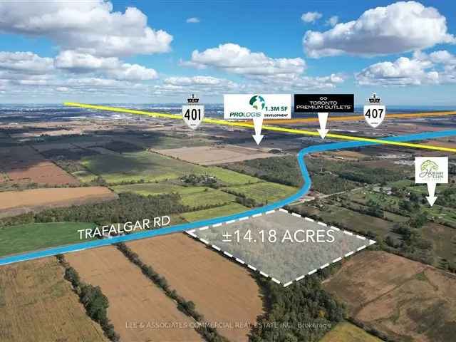 14 Acres Employment Land Near 401 407 Highways