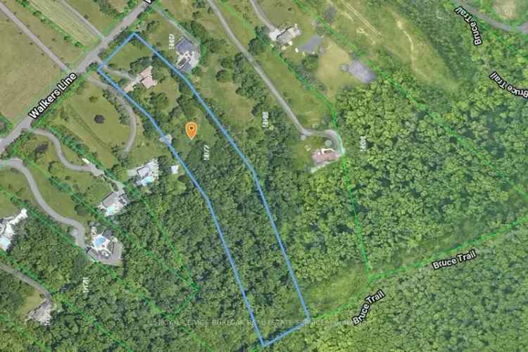 Secluded 6-Acre Estate Lot in Niagara Escarpment with Toronto Skyline Views