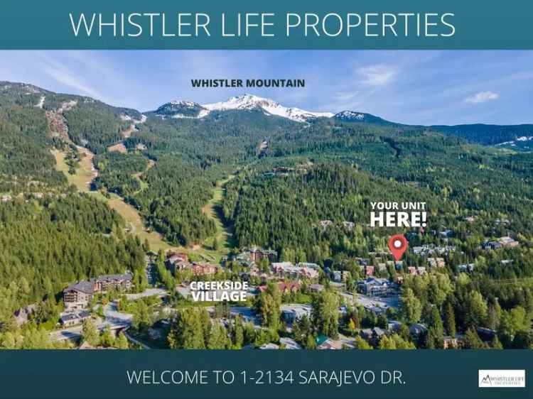 Whistler Creekside Condo - Steps to Gondola, Nightly Rentals Allowed