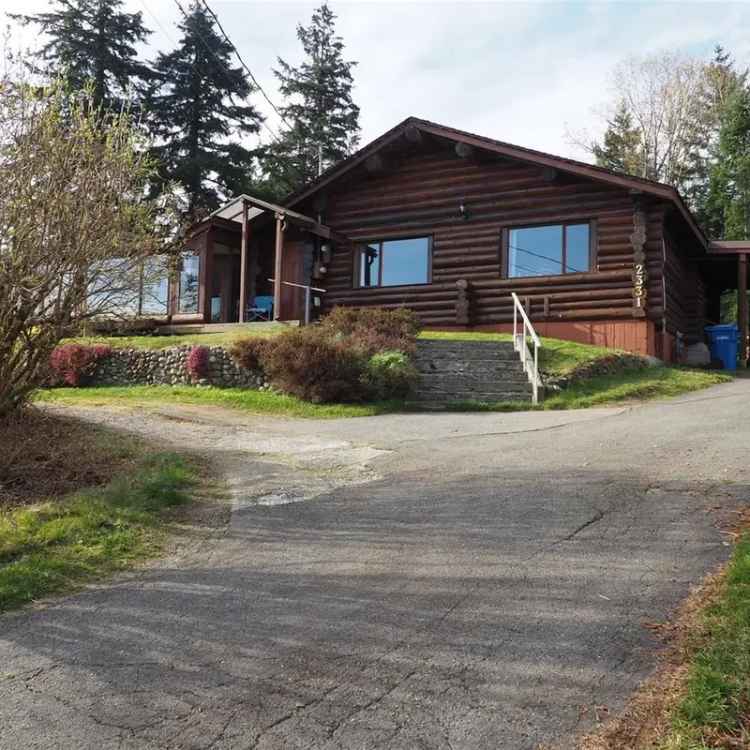 3 Bed 2 Bath Log Home with Ocean Views in Nanaimo