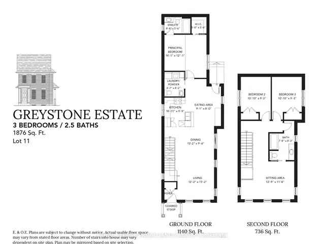 Greystone Estate 1876 sq ft 3 Bedroom Home New Amherst Homes