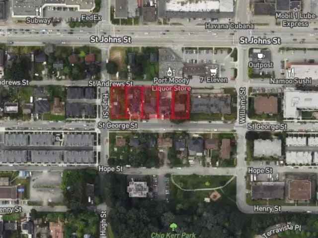 Port Moody Development Opportunity 8705 sq ft Lot 4.0 FSR 12 Story Potential