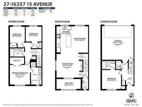 4 Bed 35 Bath Townhouse Dawson's Creek Surrey Huge Yard Double Garage