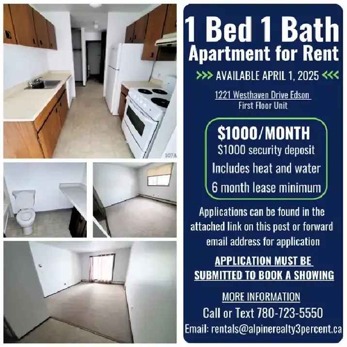 1 Bed 1 Bath Apartment for Rent in Edson