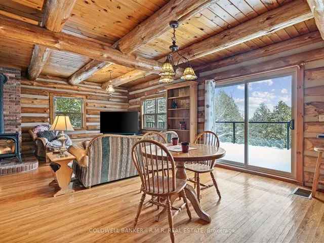 Stunning Log Home on 2.3 Acres Near Lindsay