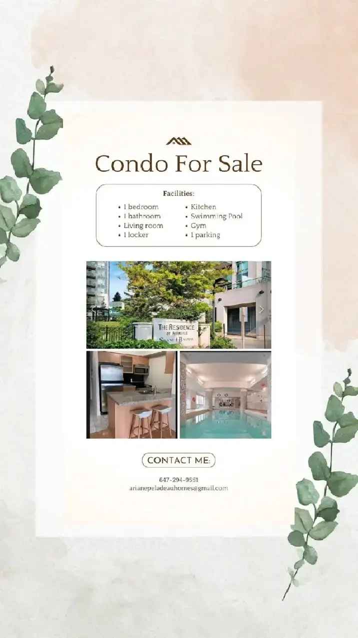1 Bedroom Condo for Sale in Willowdale East