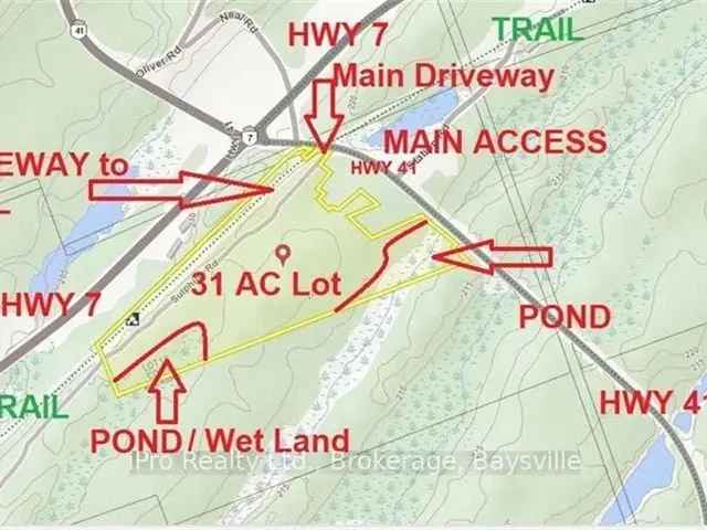 31 Acre Vacant Land in Kaladar with Pond and Forest Access