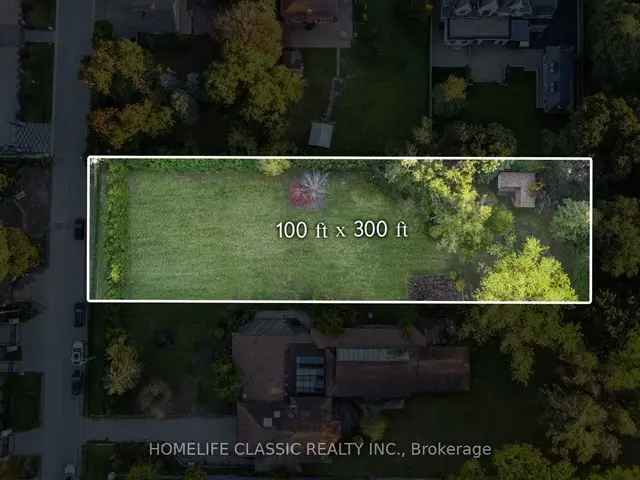 100x300ft Lot Thornhill - Build Your Dream Mansion