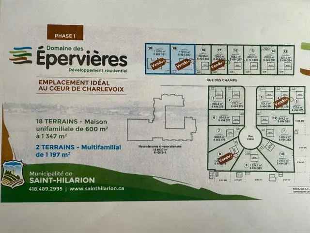 Lot for Sale Rue des Champs Saint Hilarion