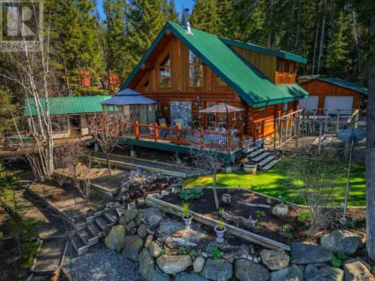 Lakeside Log Retreat with Guest Cabin - Waterfront Property